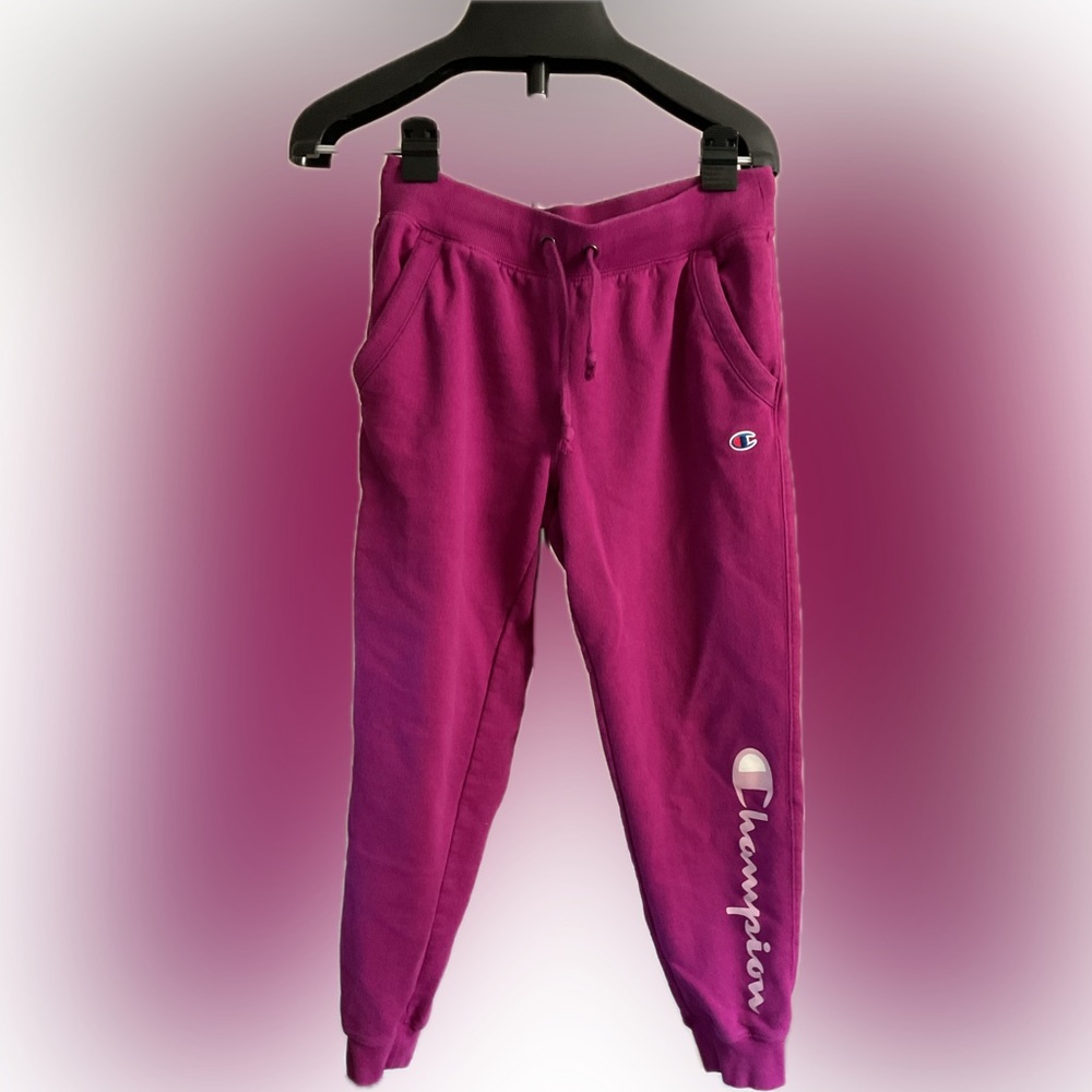 Champion Pink Sweatpants Tapered Leg Drawstring